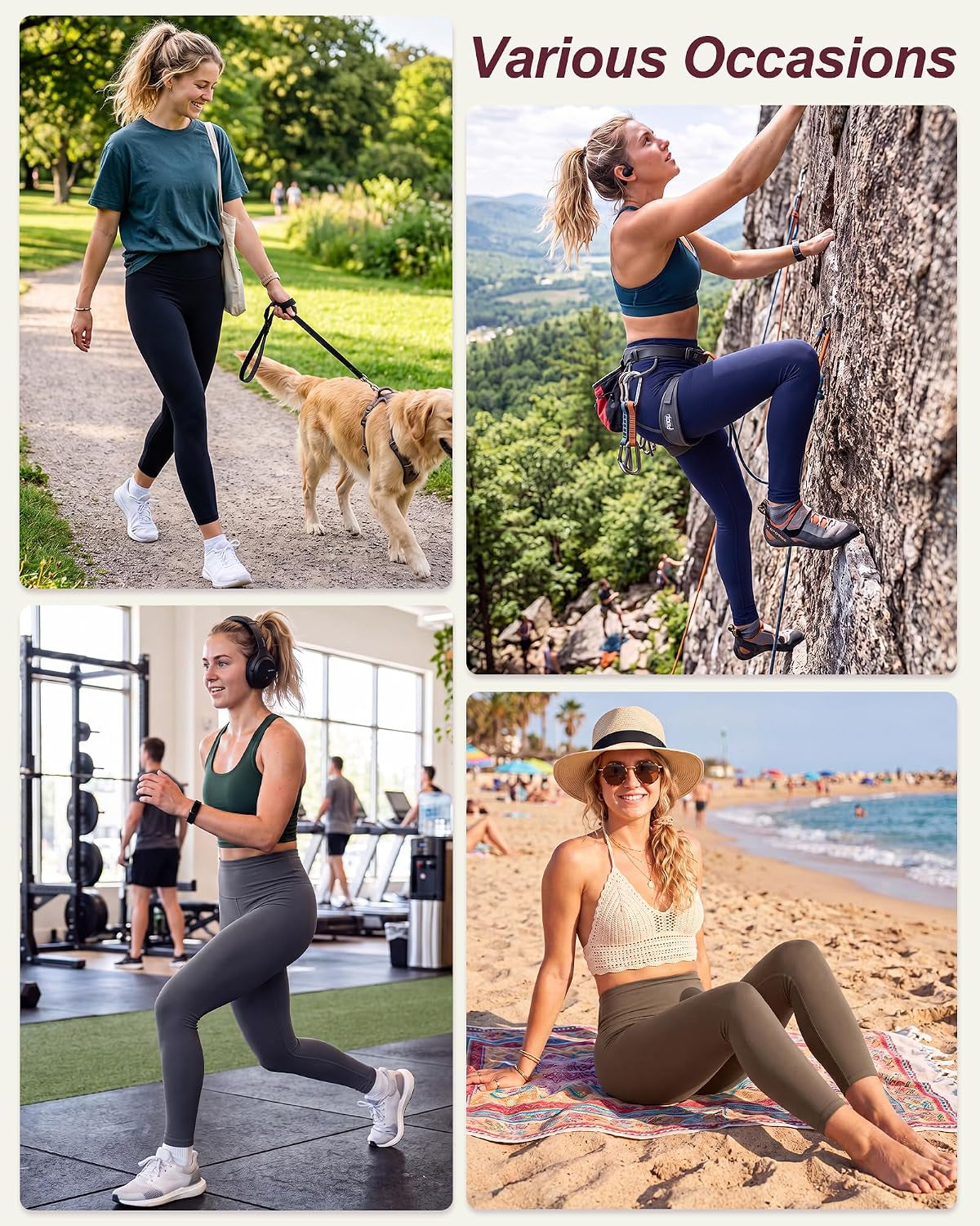 High Waisted Leggings for Women - No See through Tummy Control Cycling Workout Yoga Pants with Pockets Reg & Plus