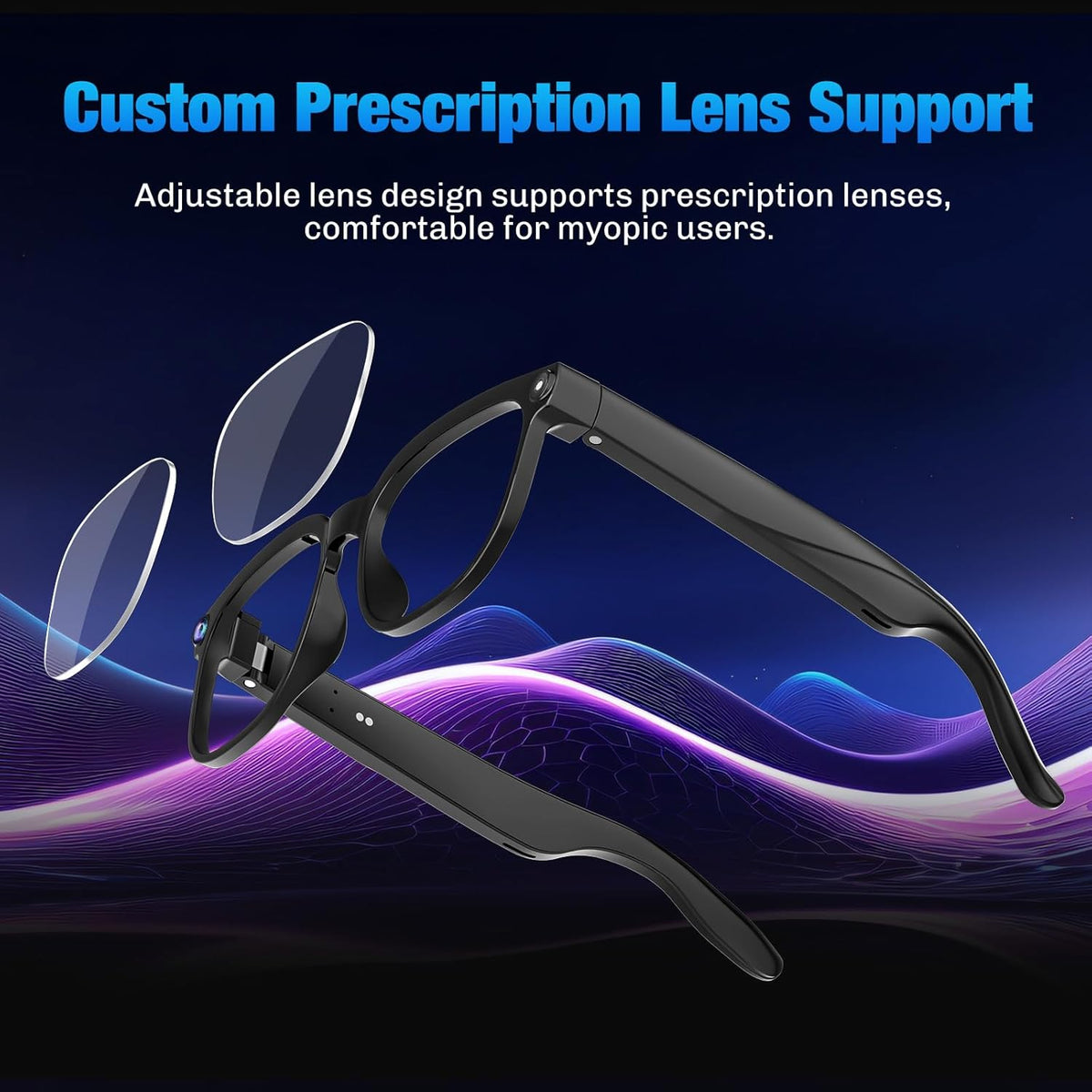 AI Smart Glasses with Camera, 4K Video, Real-Time Translation, AI Assistant