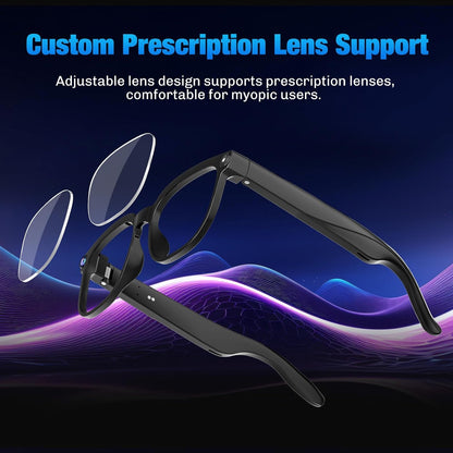 AI Smart Glasses with Camera, 4K Video, Real-Time Translation, AI Assistant