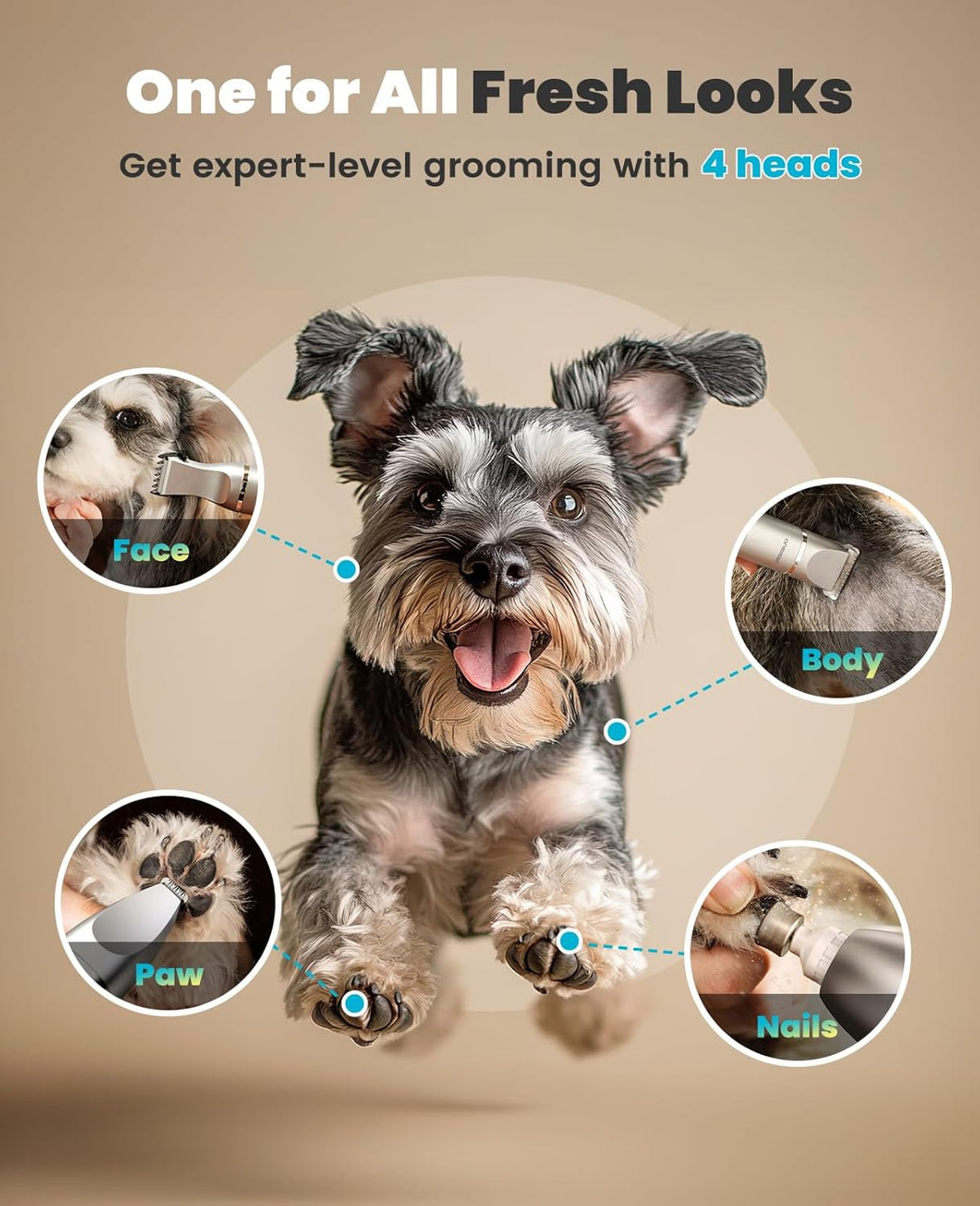 4 in 1 Dog Grooming Kit with LCD Display